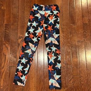 Good condition LuLaRoe girl patriotic leggings